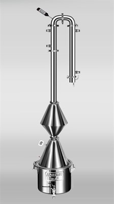 Дистиллятор Добрый Жар  &quot;Абсолют X&quot; + конус и лампа сталь  9 трубок   48л.