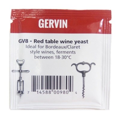 Винные дрожжи Gervin &quot;Red Table Wine GV8&quot;, 5 г