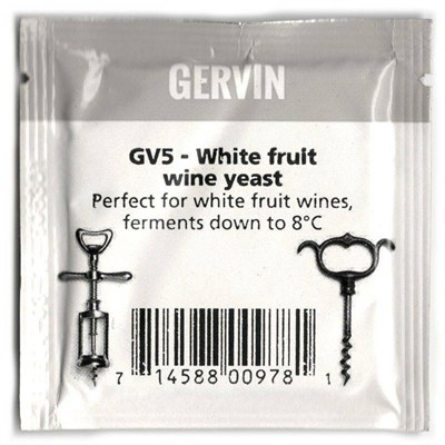 Винные дрожжи Gervin "White Fruit Wine GV5", 5 г - фото 21329