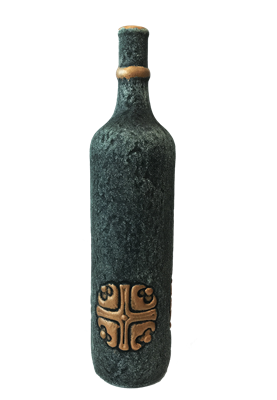Бутылка грузинская глиняная "Крест" - фото 9916
