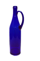 Бутылка 1 литр с ручкой синее стекло