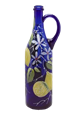 Бутылка 1 литр с ручкой синее стекло ручная роспись - фото 24070