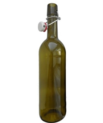 Бутылка с бугельной пробкой оливковая 0,75 л - фото 11192