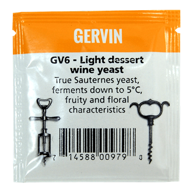 Винные дрожжи Gervin "Light Dessert Wine GV6", 5 г - фото 21326