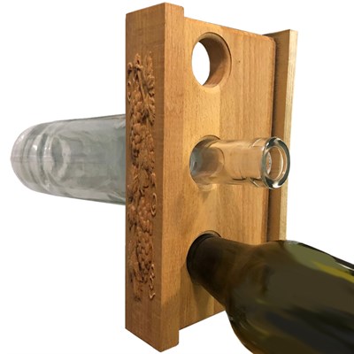 Деревянная стойка для 3-х винных бутылок - фото 22971