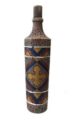 Бутылка грузинская глиняная "Ковер" - фото 9918