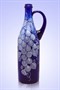 Бутылка 1 литр с ручкой синее стекло ручная роспись 1445 - фото 4449