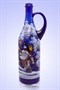 Бутылка 1 литр с ручкой синее стекло ручная роспись 1445 - фото 4452