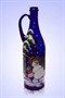 Бутылка 1 литр с ручкой синее стекло ручная роспись 1445 - фото 4457