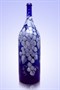 Бутыль "Четверть" 3 литра синее стекло ручная роспись 1443 - фото 4477